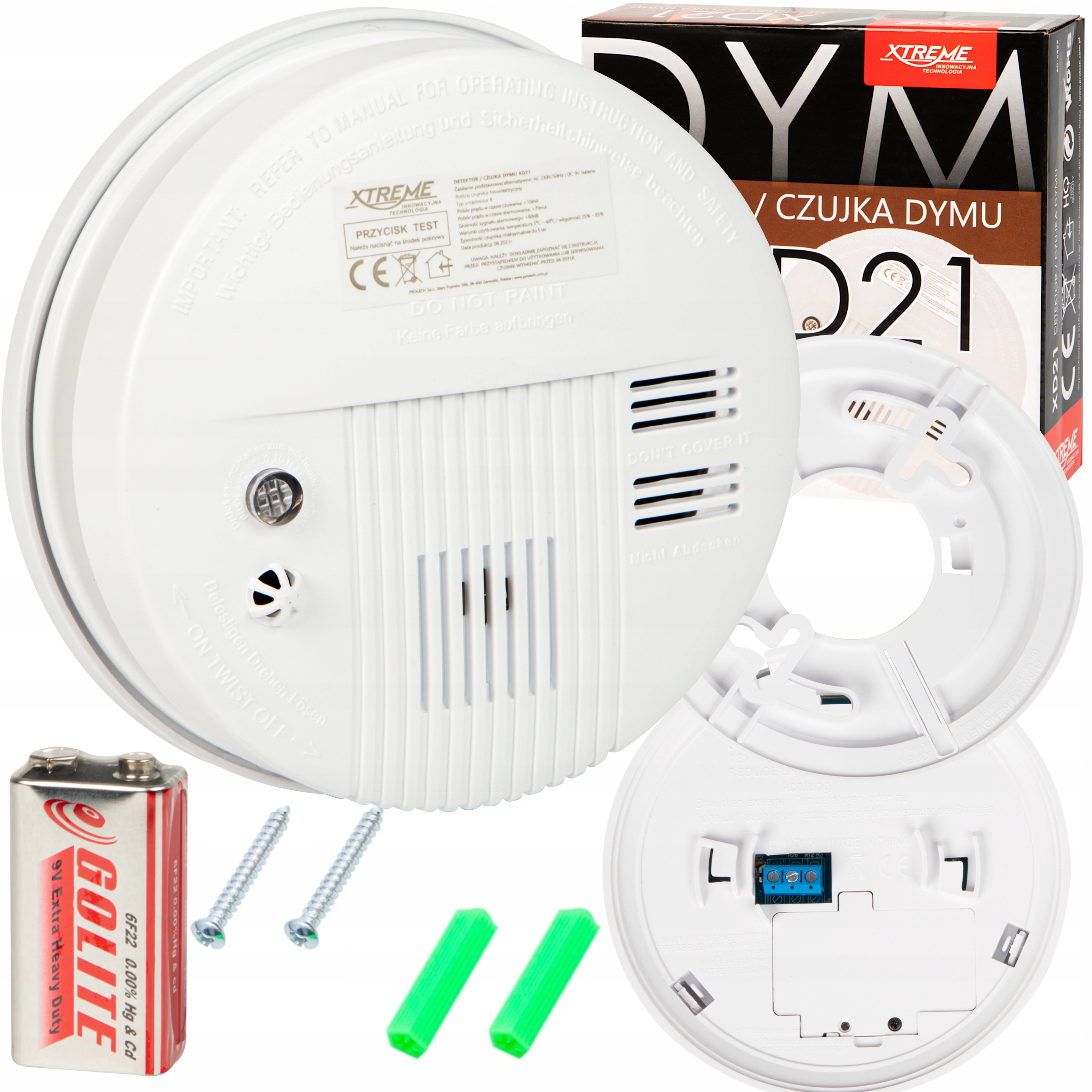 XTREME detektor dymu bezdrôtový detektor 9V 230V